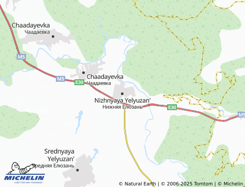MICHELIN Nizhnyaya Yelyuzan' map - ViaMichelin