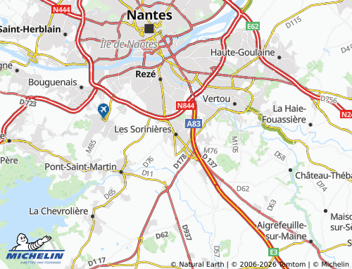 Mapa MICHELIN Les Sorinières - ViaMichelin