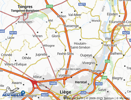 MICHELIN Fexhe-Slins map - ViaMichelin