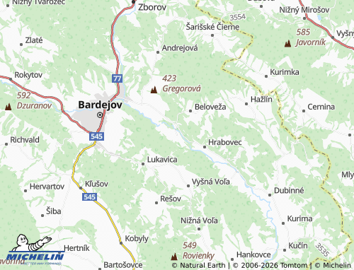 MICHELIN-Landkarte Komárov - ViaMichelin