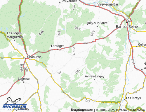 MICHELIN Villiers-sous-Praslin map - ViaMichelin