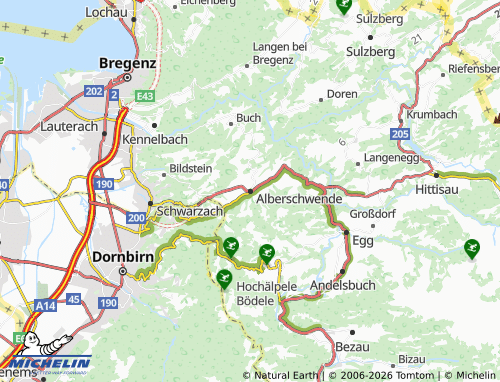 Mappa MICHELIN Alberschwende - ViaMichelin