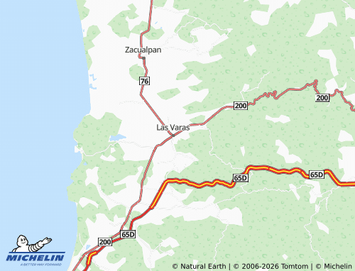 MICHELIN Agua Azul, Las Varas map - ViaMichelin