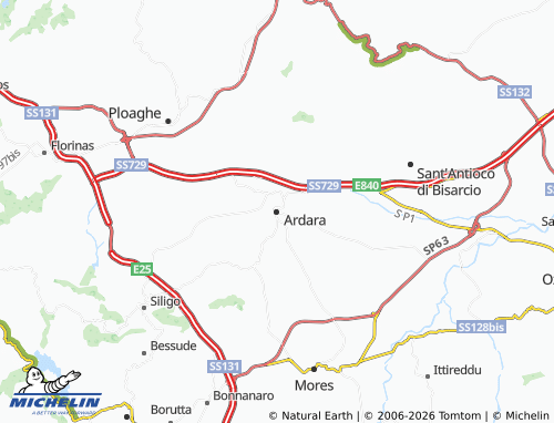 Mapa MICHELIN Ardara - ViaMichelin