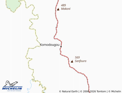 MICHELIN Komodougou map - ViaMichelin