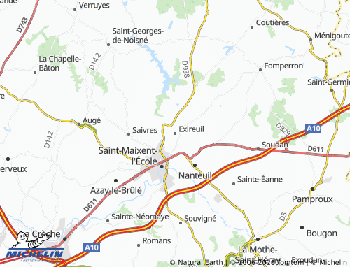MICHELIN Exireuil map - ViaMichelin