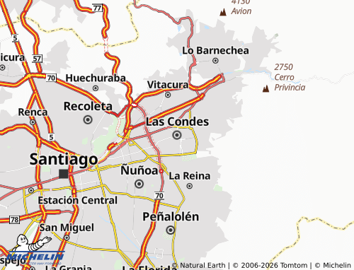 MICHELIN Las Condes map - ViaMichelin