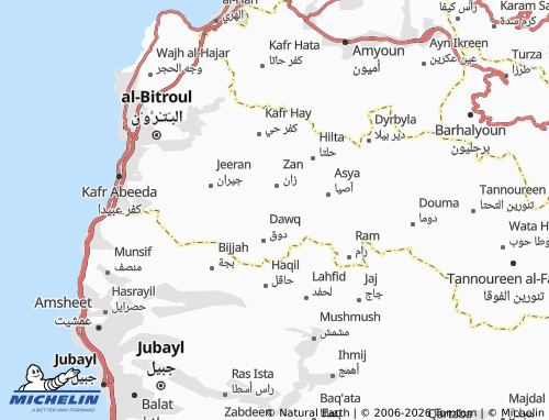 Mapa MICHELIN Shabteen - ViaMichelin