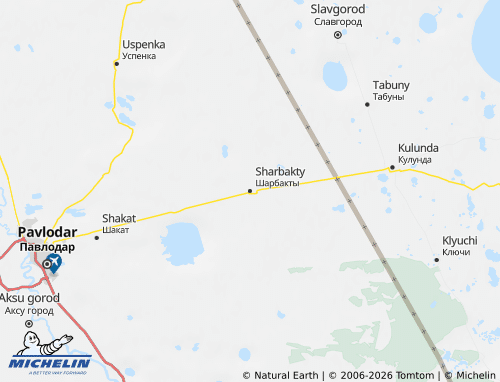 MICHELIN Sharbaktinsky District map - ViaMichelin