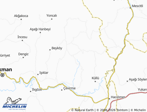MICHELIN Susuz map - ViaMichelin