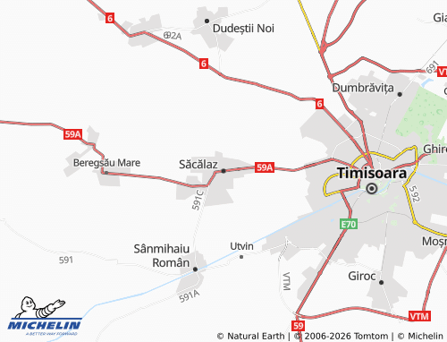MICHELIN Săcălaz map - ViaMichelin