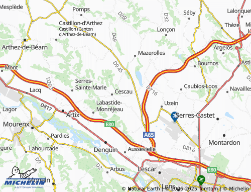 Carte MICHELIN Viellenave-d'Arthez - ViaMichelin