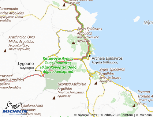 MICHELIN Epano Epidavros map - ViaMichelin