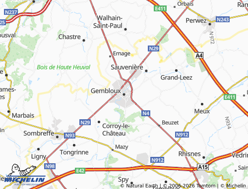 MICHELIN Gembloux map - ViaMichelin