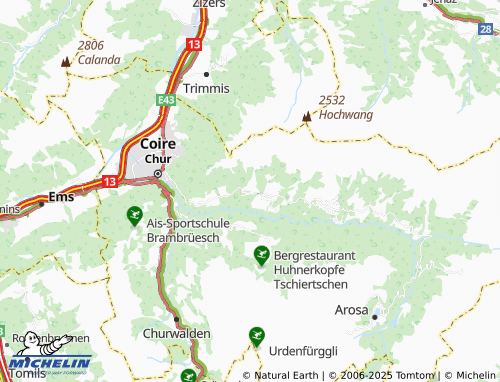 Kaart MICHELIN Calfreisen - ViaMichelin