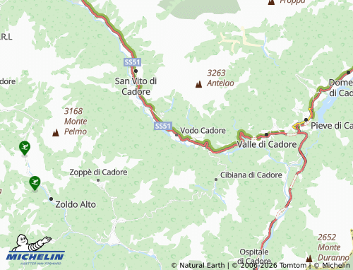 MICHELIN Vodo Cadore map - ViaMichelin