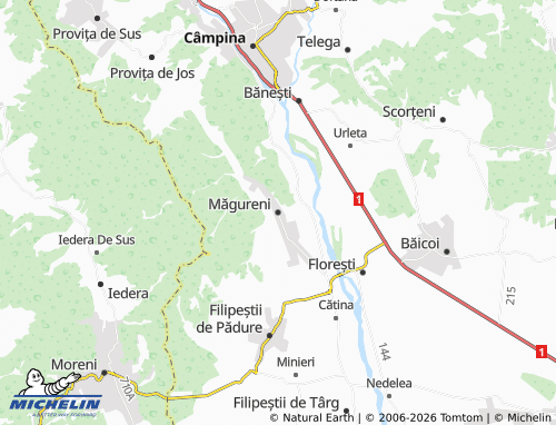 Mappa MICHELIN Măgureni - ViaMichelin
