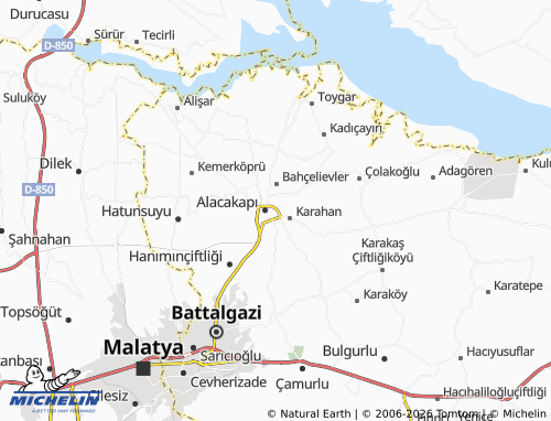 MICHELIN-Landkarte Toptaş - ViaMichelin