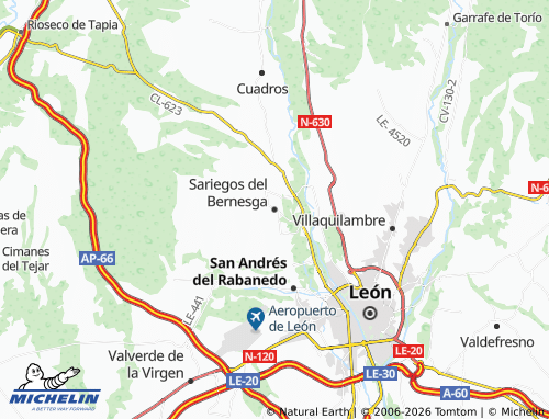 MICHELIN Sariegos del Bernesga map - ViaMichelin
