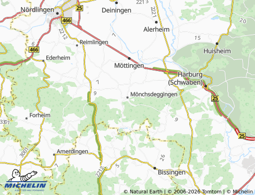 Mappa MICHELIN Mönchsdeggingen - ViaMichelin