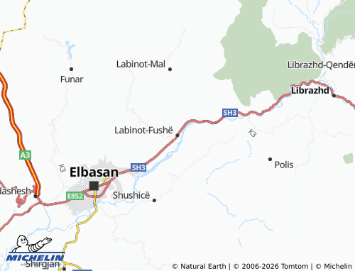 Mappa MICHELIN Labinot-Fushë - ViaMichelin