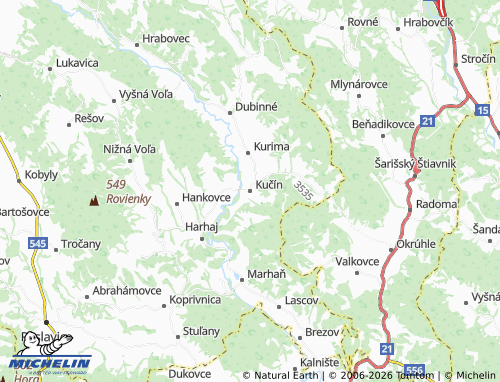MICHELIN-Landkarte Kučín - ViaMichelin