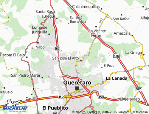 Carte MICHELIN Paseos del Pedregal - ViaMichelin