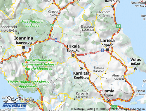 Mappa MICHELIN Trikala - ViaMichelin
