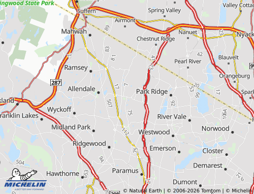 Mappa MICHELIN Saddle River - ViaMichelin