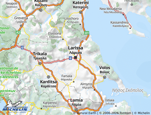 MICHELIN Thessaly map - ViaMichelin