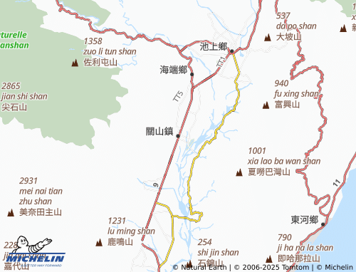Mappa MICHELIN guan shan zhen - ViaMichelin
