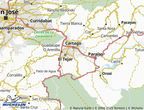 Mappa MICHELIN Aguacaliente O San Francisco - ViaMichelin