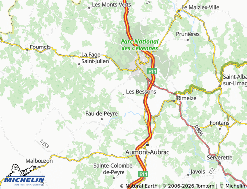 Mapa MICHELIN Les Bessons - ViaMichelin
