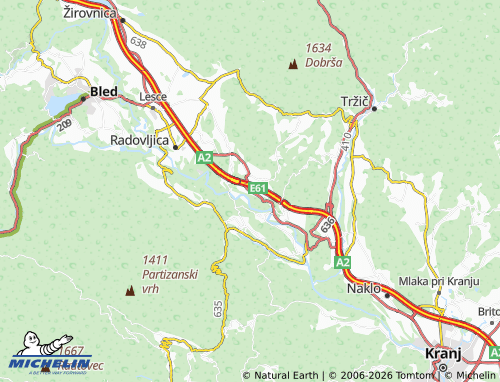 MICHELIN Dobro Polje map - ViaMichelin