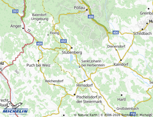 MICHELIN Buchberg bei Herberstein map - ViaMichelin
