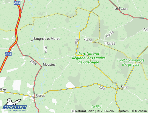 MICHELIN Belhade map - ViaMichelin