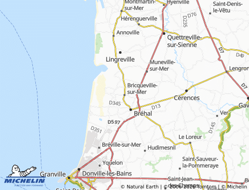 MICHELIN Bricqueville-sur-Mer map - ViaMichelin