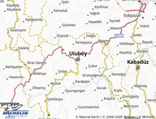 Mappa MICHELIN Ulubey - ViaMichelin