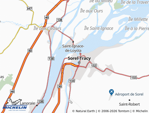 MICHELIN-Landkarte Saint-Joseph-de-Sorel - ViaMichelin