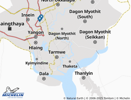 MICHELIN Thingangyun map - ViaMichelin
