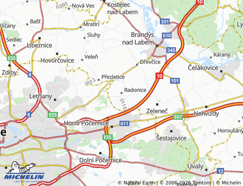 Kaart MICHELIN Radonice - ViaMichelin
