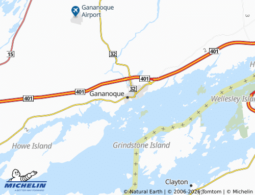 MICHELIN-Landkarte Gananoque - ViaMichelin