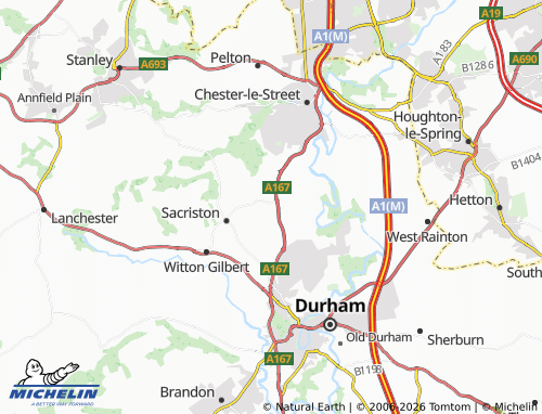 MICHELIN Kimblesworth and Plawsworth map - ViaMichelin