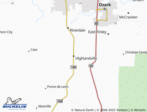 MICHELIN Highlandville map - ViaMichelin