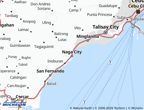 MICHELIN West Poblacion map - ViaMichelin