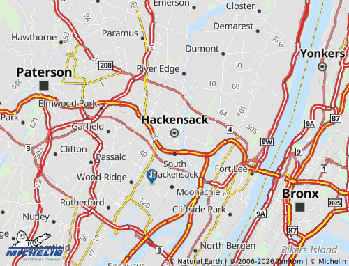 Carte MICHELIN Hackensack - ViaMichelin