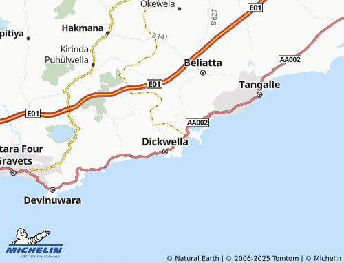 MICHELIN Dickwella North map - ViaMichelin
