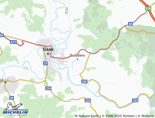 MICHELIN Budaševo map - ViaMichelin