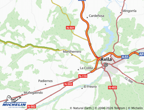 MICHELIN Martiherrero map - ViaMichelin