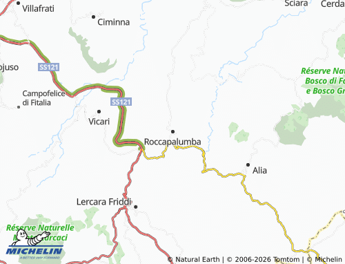 MICHELIN Roccapalumba map - ViaMichelin